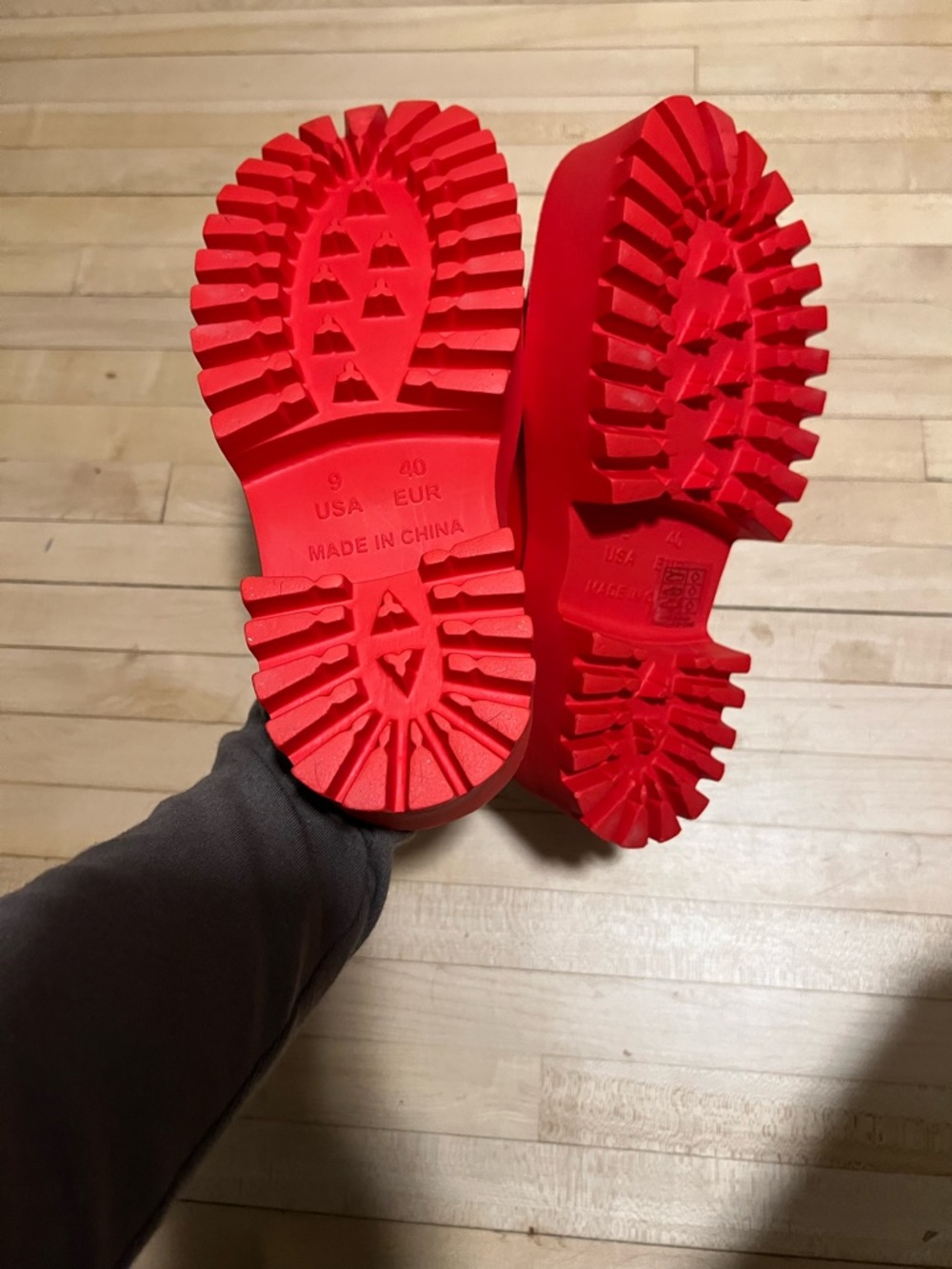 Jeffrey Campbell Red Platform Clog Mules - Picture 4 of 4